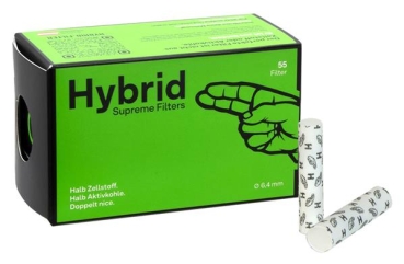 1x Hybrid Supreme Filters ø 6,4mm Aktivkohlefilter 55er Packung